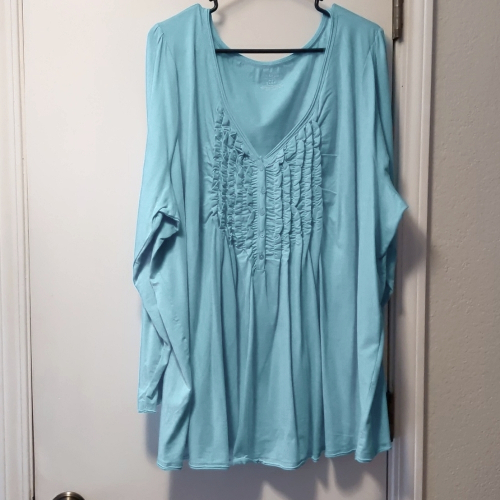 Long Sleeve Henley Tee - 26/28